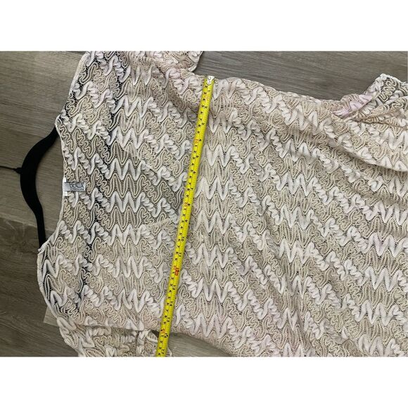 BECCA BY REBECCA VIRTUE Sundown Zigzag Crochet Tan White Tunic cover up, MP $88 - Picture 7 of 9